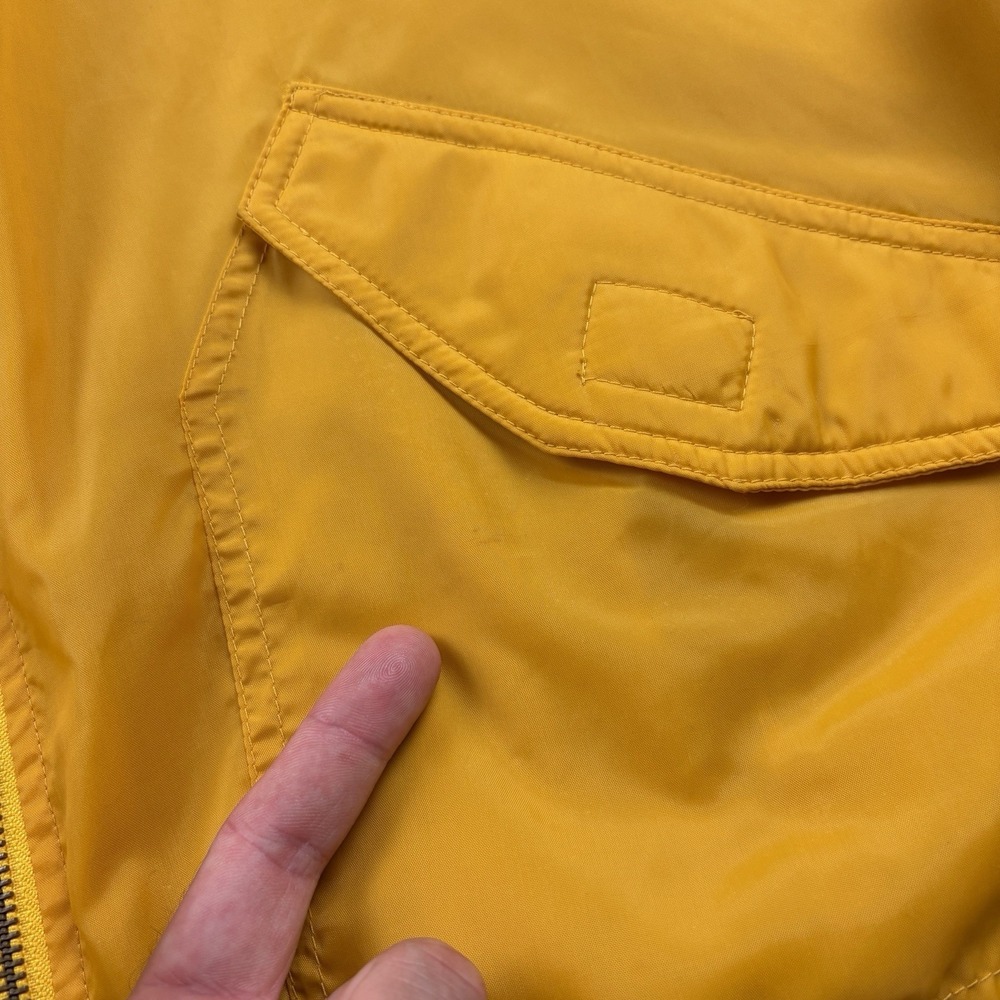 Vintage Gap Windbreaker Vest Mens Large Yellow Full Zip Nylon Hooded Boxy 90s - Picture 5 of 10
